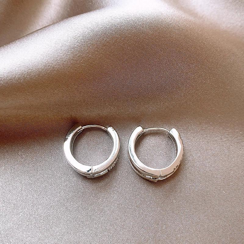 S925 silver needles, pure titanium steel, hypoallergenic double-loop stud earrings.