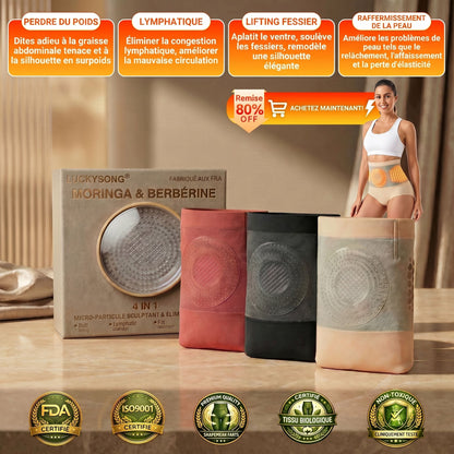 𝐿𝑈𝐶𝐾𝑌𝑆𝑂𝑁𝐺® 𝐌𝐨𝐫𝐢𝐧𝐠𝐚 & 𝐁𝐞𝐫𝐛𝐞𝐫𝐢𝐧𝐞 Short Sculptant et Brûleur de Graisse 4‑en‑1 aux Micro‑Particules👙