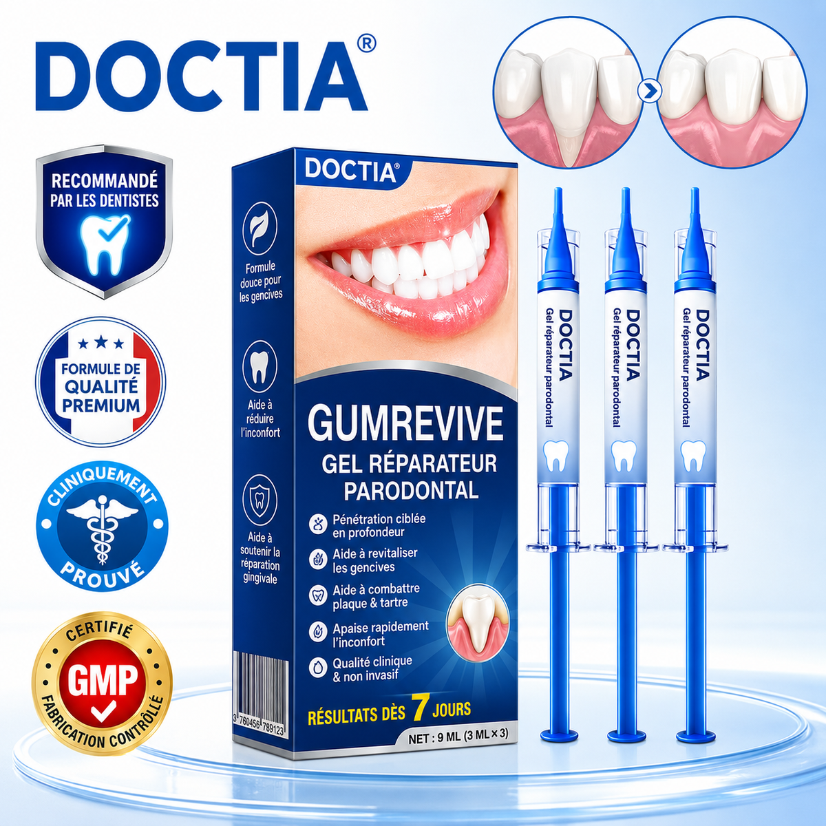 🏅🦷🛡️DOCTIA® GumRevive – Gel Réparateur Parodontal pour Gencives Sensibles🍃🍃