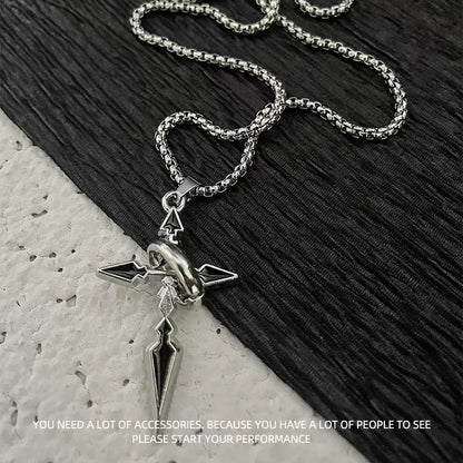 Titanium steel necklace, crafted with an electroplating process, fade-resistant and hypoallergenic.（副本）