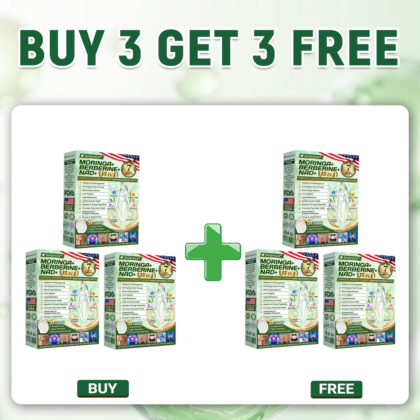 FDA Registered & GMP Certified  | 🧑‍⚕️🩺 Solaroza® Moringa & Berberine 10-IN-1 Advanced NanoMicroneedle Patch |  Backed by Scientific Evidence |10-in-1 Formula | Results in 5 Days🌊
